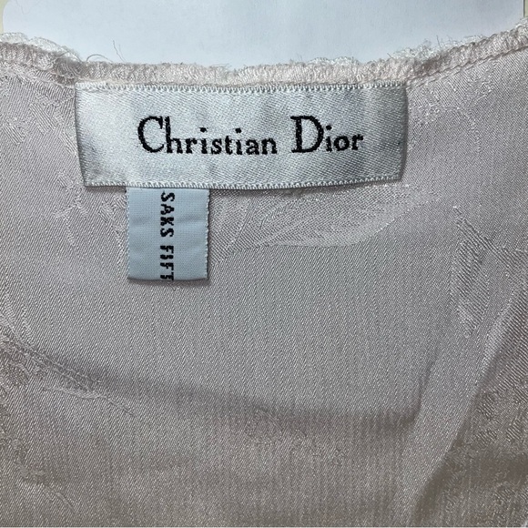 Christian Dior Vintage Lace Trim Nightgown Dior Monogram throughout Saks - Picture 5 of 8